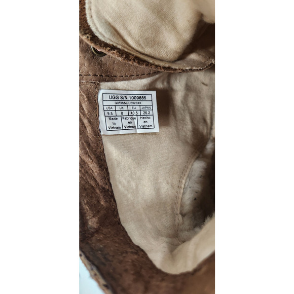 Ugg Blaney Women's Dark Chestnut Leather/Wool Mid Top Shoes, Size 9.5. 1009885 - Picture 6 of 9